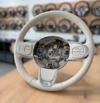 Fiat 500 beige Lenkrad neu beziehen top-autoprofi